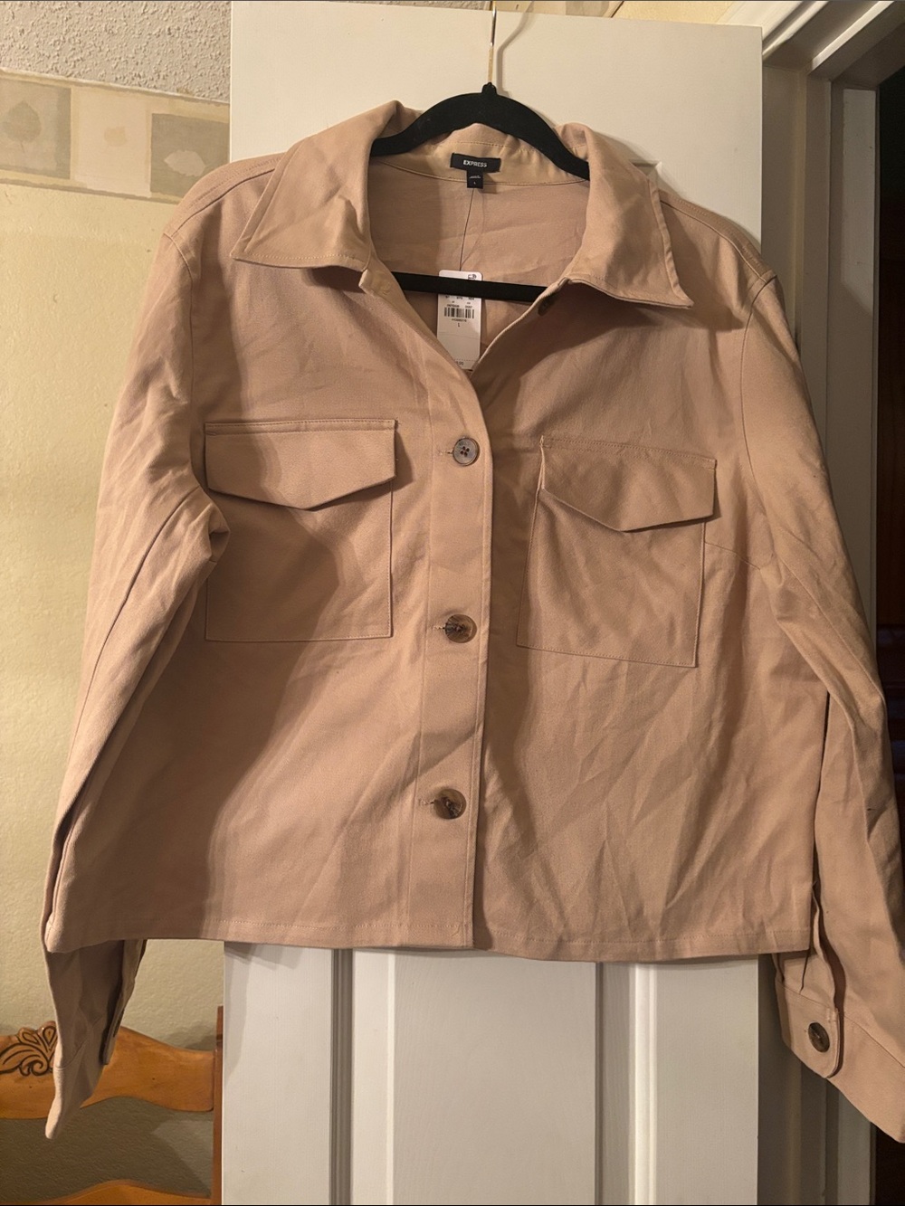 Express Light Beige Utility Jacket